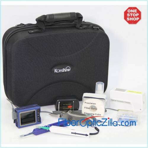 Komshine FTTH ToolKit Case Fiber Optic Inspection Probe KIP-500V and One-click KOC-250/125 and Cassette Cleaner